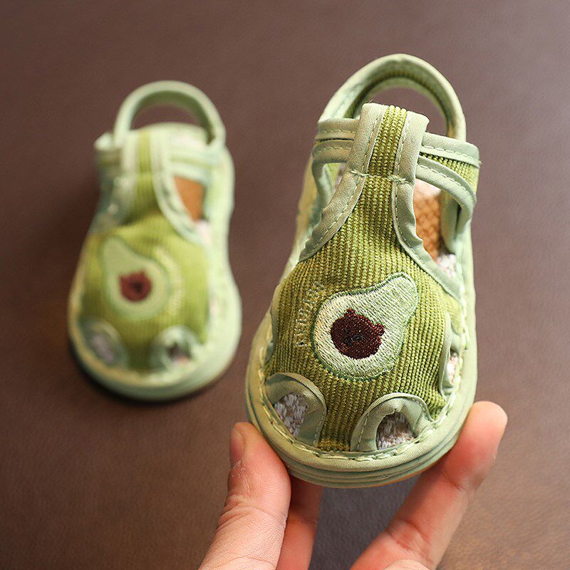 夏季1岁宝宝棉布凉鞋男女2儿童新C生卡通亚麻幼儿园室内千层底手