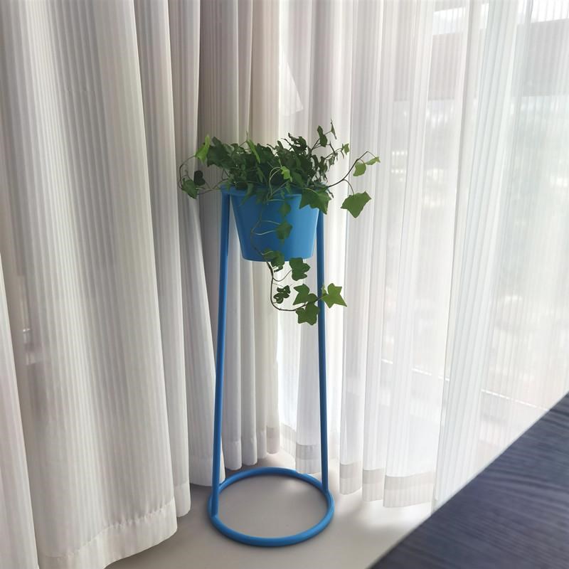 网红中古蓝色的花架简约现代室内客厅花架子可N移动阳台落地铁艺