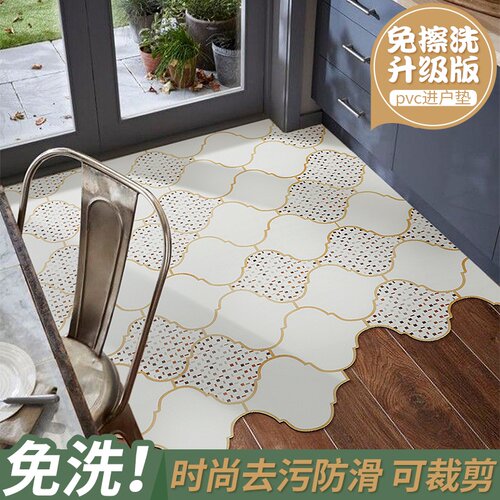 可擦洗地垫进门免洗地毯可裁剪PVC皮革门口垫门垫入户门防水脚垫