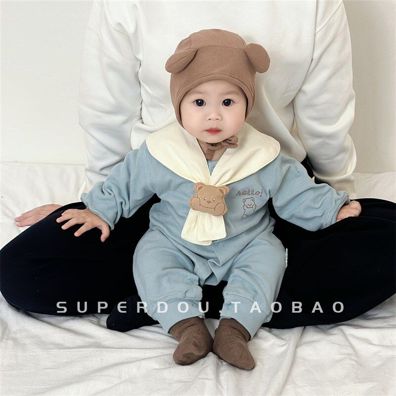 婴儿外出服2025春季新款宝宝连体衣春装超萌可爱卡通造型爬服春装