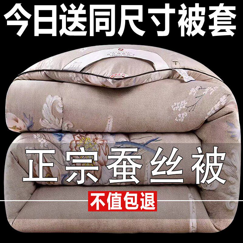 蚕丝被全棉被子被芯冬天加厚保暖z10斤丝棉被春秋空调被宿舍单双