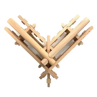 中国全榫卯结构实木积木古建筑斗拱模型拼装玩具国潮文创摆件教具