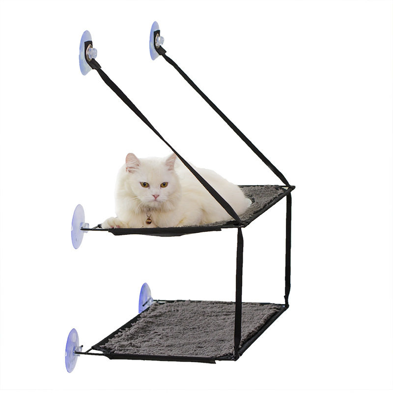 猫吸盘式吊床钢架双层猫咪秋冬夏天款玻璃窗户晒太阳猫咪爬架吊床