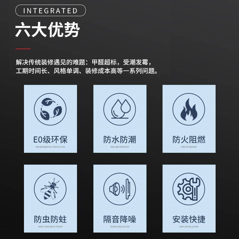 竹木纤维集成墙板墙裙护墙板中式楼梯半铺翻新幼儿园装饰板材E0级