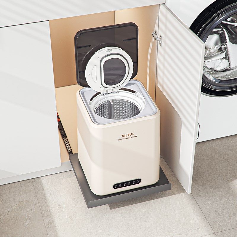 内衣内裤小型洗衣机置物架阳台柜内抽拉式滑轨底座浴室收纳架定制