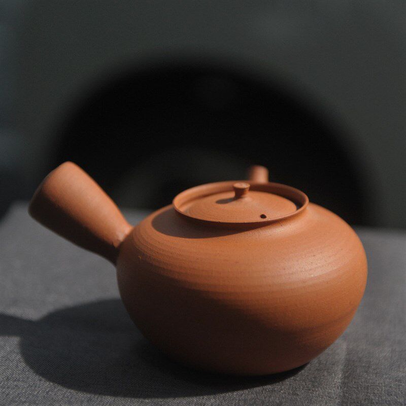 潮人茶事 信堂红泥砂铫侧把烧水陶壶急须煮茶壶炭炉电陶炉跳盖