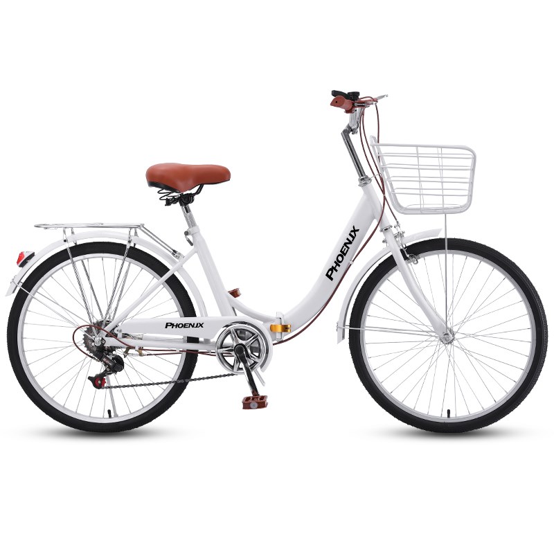 夙凰折叠自行车女式通勤轻便实心胎成人男上班代步24寸26学生单车