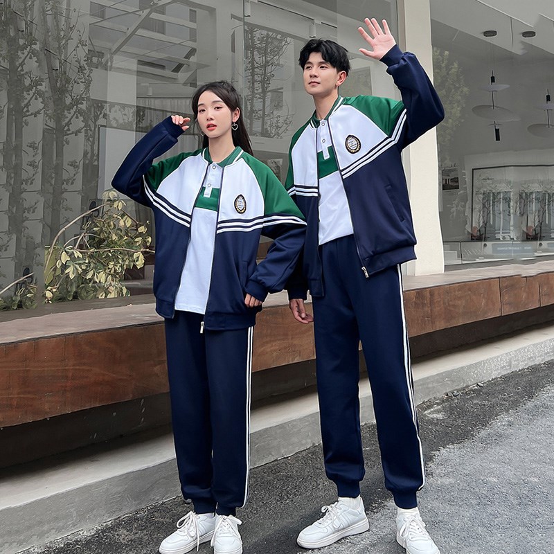 新款初高中小学生校服春秋季男女班服三件套情侣休闲运动长袖套装