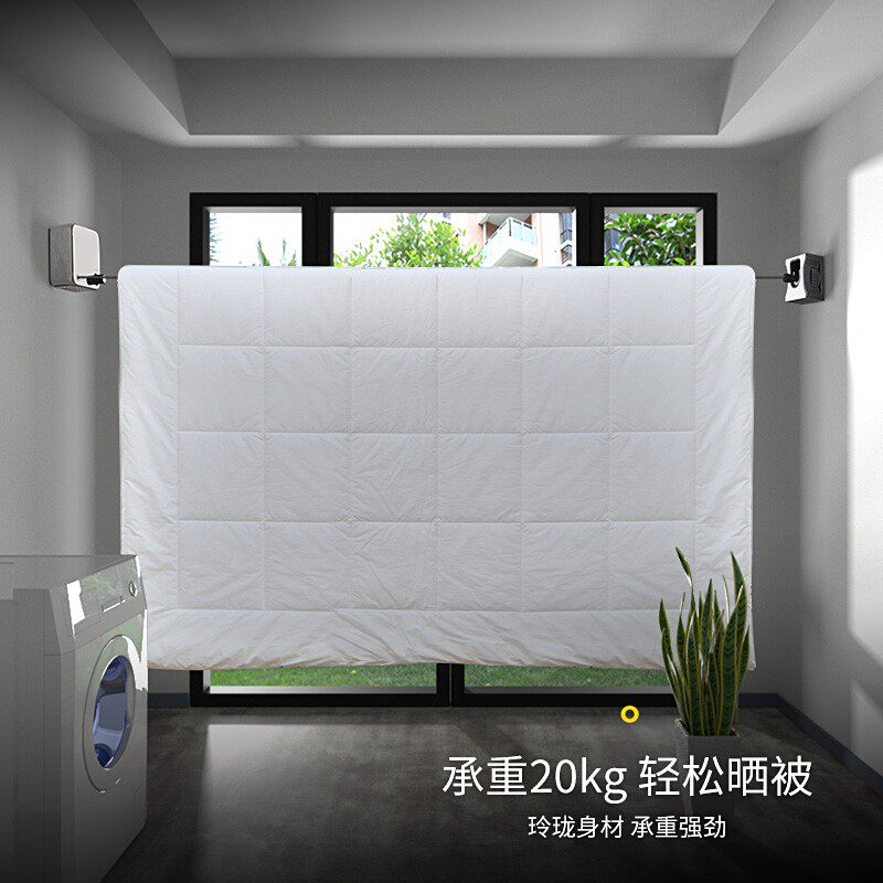 隐形晾衣架免打孔室内阳台新型神器收拉紧晒凉衣钢丝线伸缩晾衣绳