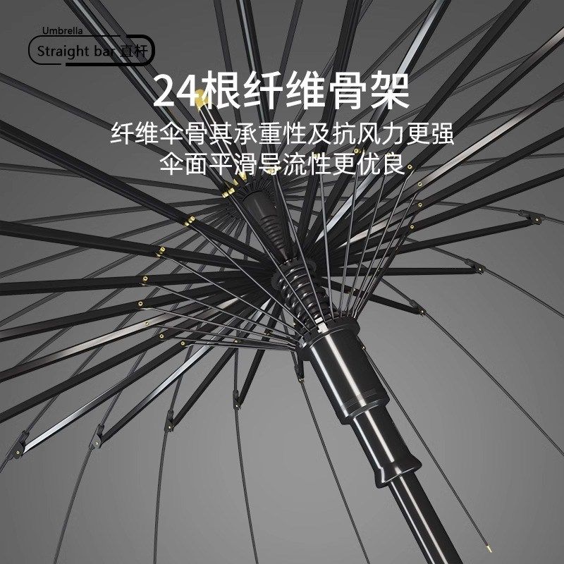 长柄24骨雨伞晴雨两用超大抗风遮阳暴雨商务定制送礼直柄大伞