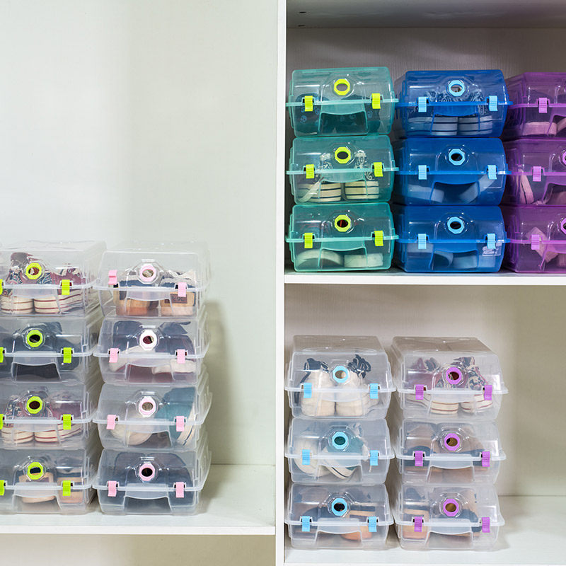 防潮加厚鞋盒水晶塑料透明鞋盒收纳鞋子鞋盒男女鞋子收纳盒10只装