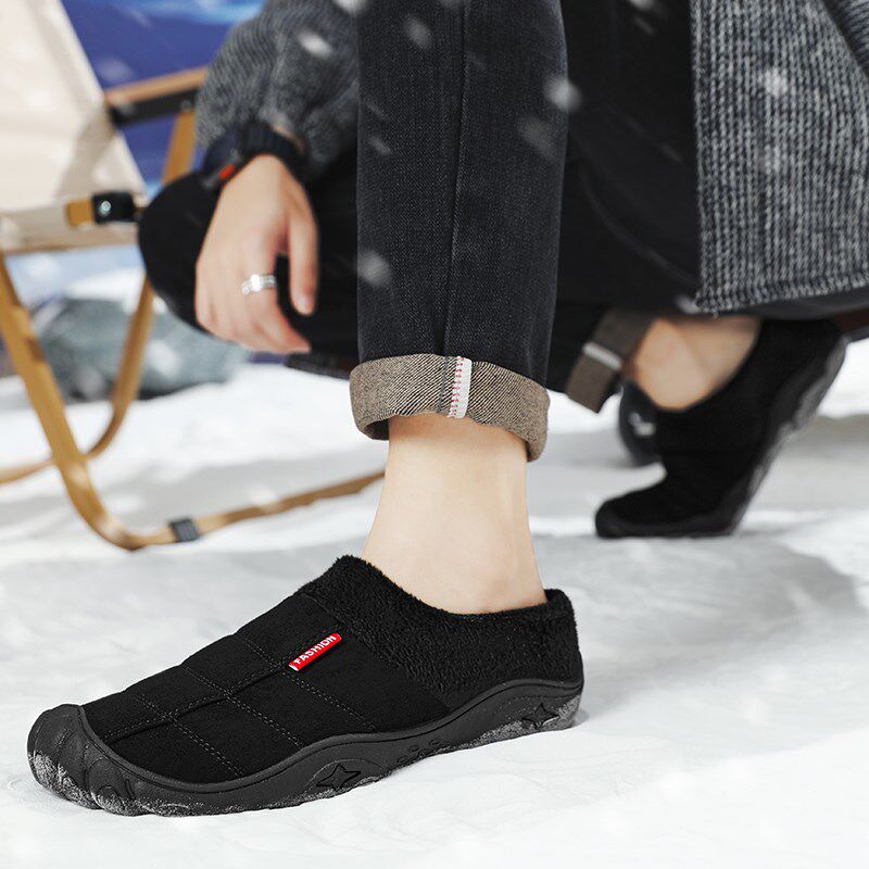 特大码棉拖鞋男款冬季2024新款室内家居包跟厚底防滑保暖毛绒棉鞋