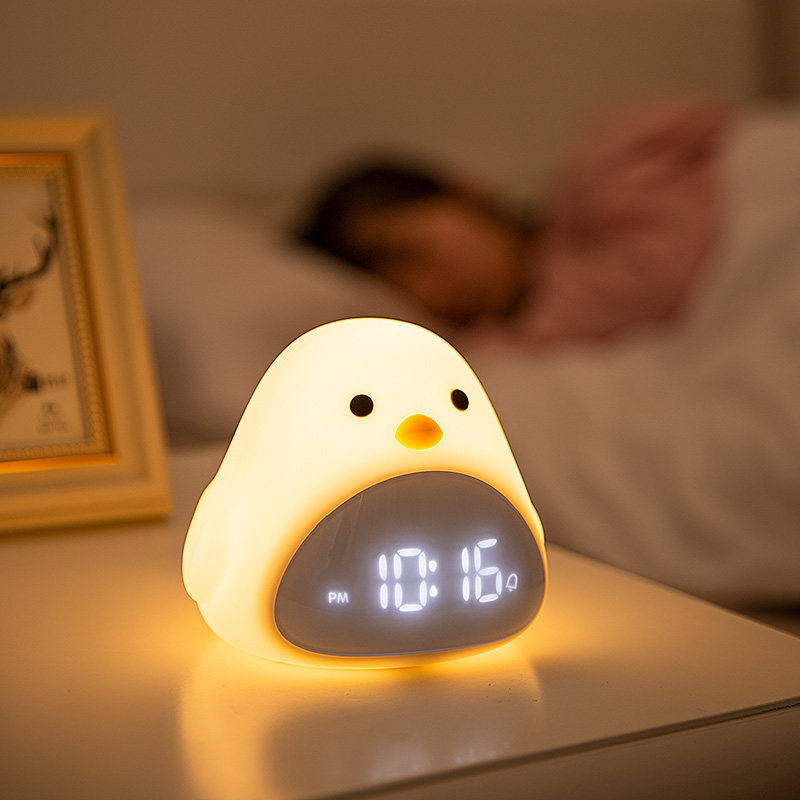 闹钟静音学生用床头夜光电子时B钟懒人儿童专用喂奶睡眠灯小夜灯