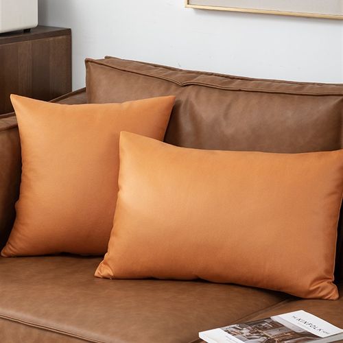 长方形科技布抱枕长靠枕靠垫沙发客厅高级感橙色抱枕套床头靠背垫