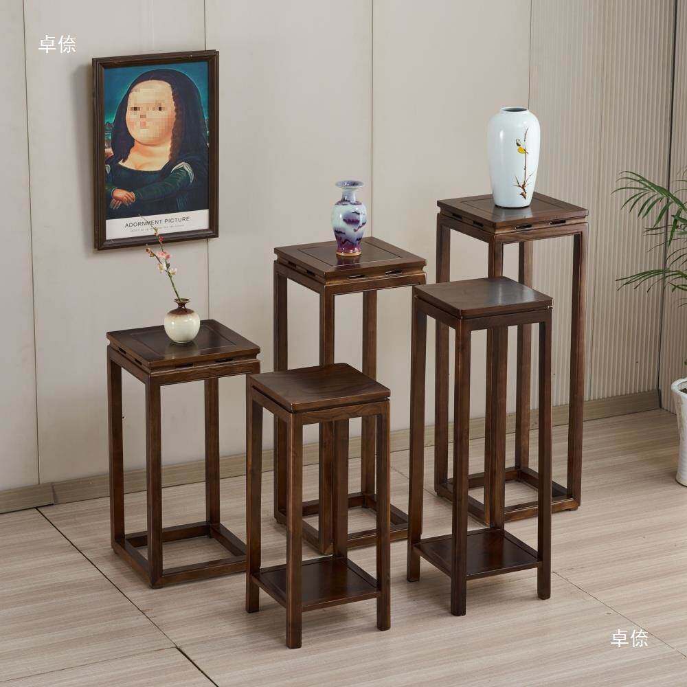 榆木花架仿古tj#lznlo饰瓷器室实木花内架装阳台中式摆件展示花架