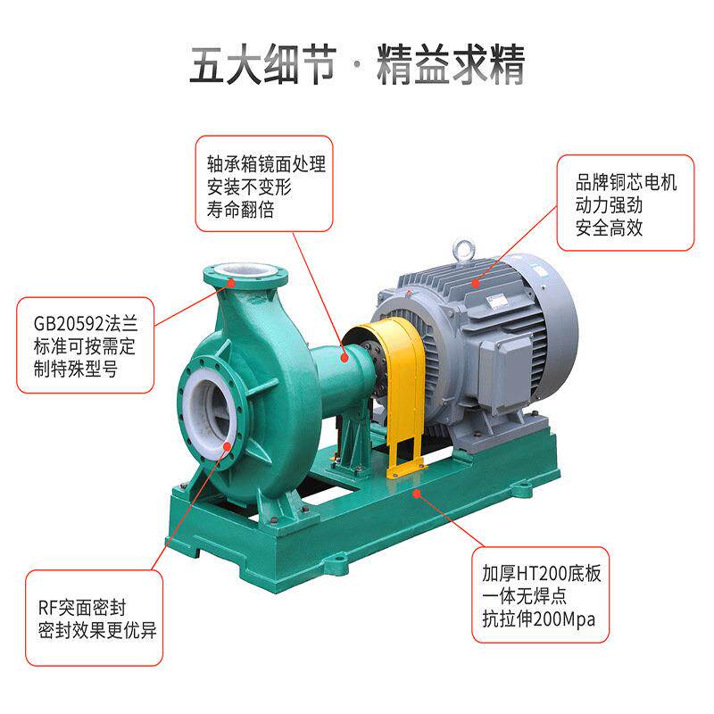 江南IHF65-50-125力氟合金耐酸v泵 粗醇入料OJG泵现货 22微型磁0