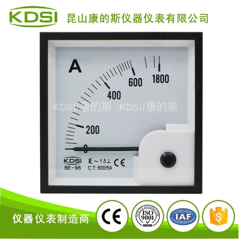 供应 KDSI指针式交流电流表BE-96 AC600/5A 3倍过载显示