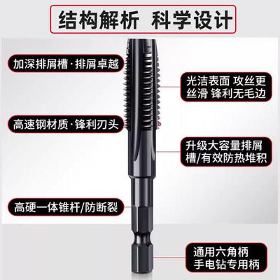 含钴机用丝锥高24316速钢丝纹攻丝直槽不锈钢M3M4MM5攻6M8螺M1