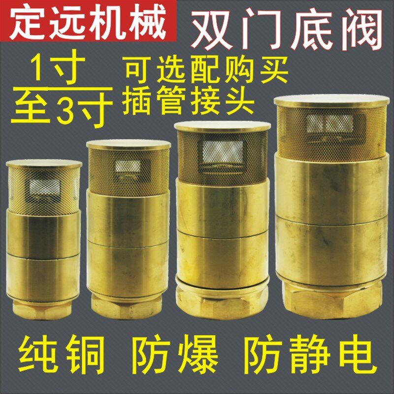 DN40双门底阀加油机底阀1.5寸2寸3寸底阀油罐双门止回阀铜过滤网