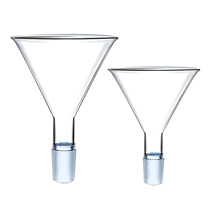 玻璃标准口漏斗 加料漏斗 60 75 80 90 100mm 19# 24# 29#