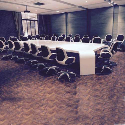 现代时尚公会议桌白色办钢琴烤议ZAI漆会议桌会简约烤漆办公会室