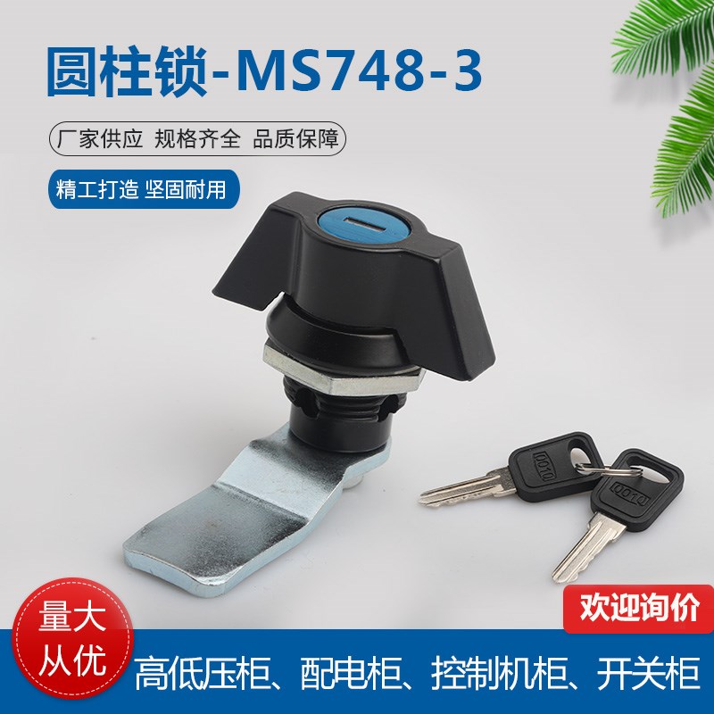 MS748-3圆柱锁配电箱开关柜工业五金设备机箱插芯锁转舌锁MS408-1