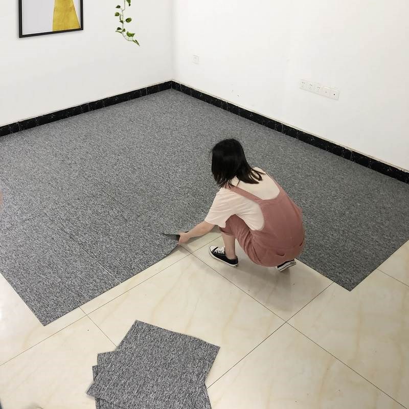 水泥地直接铺拼接地n毯卧室满铺客厅方块办公室商用地垫毛胚房坯