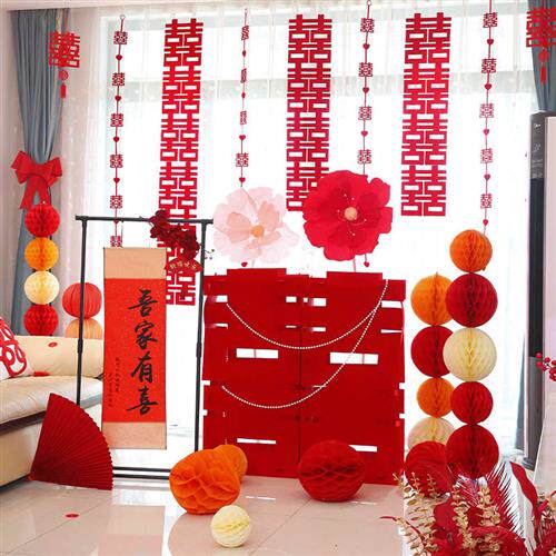 结婚超大喜e字立体订婚宴婚房布置装饰酒店婚礼现场景装扮婚庆用