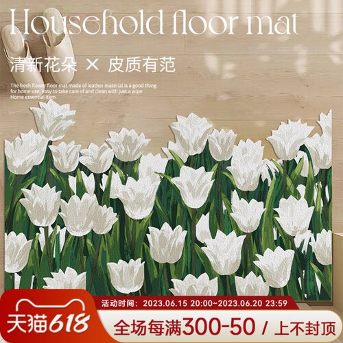 入户门玄关c地垫可擦免洗防滑门口踩脚垫门垫进门家用皮革地毯pvc
