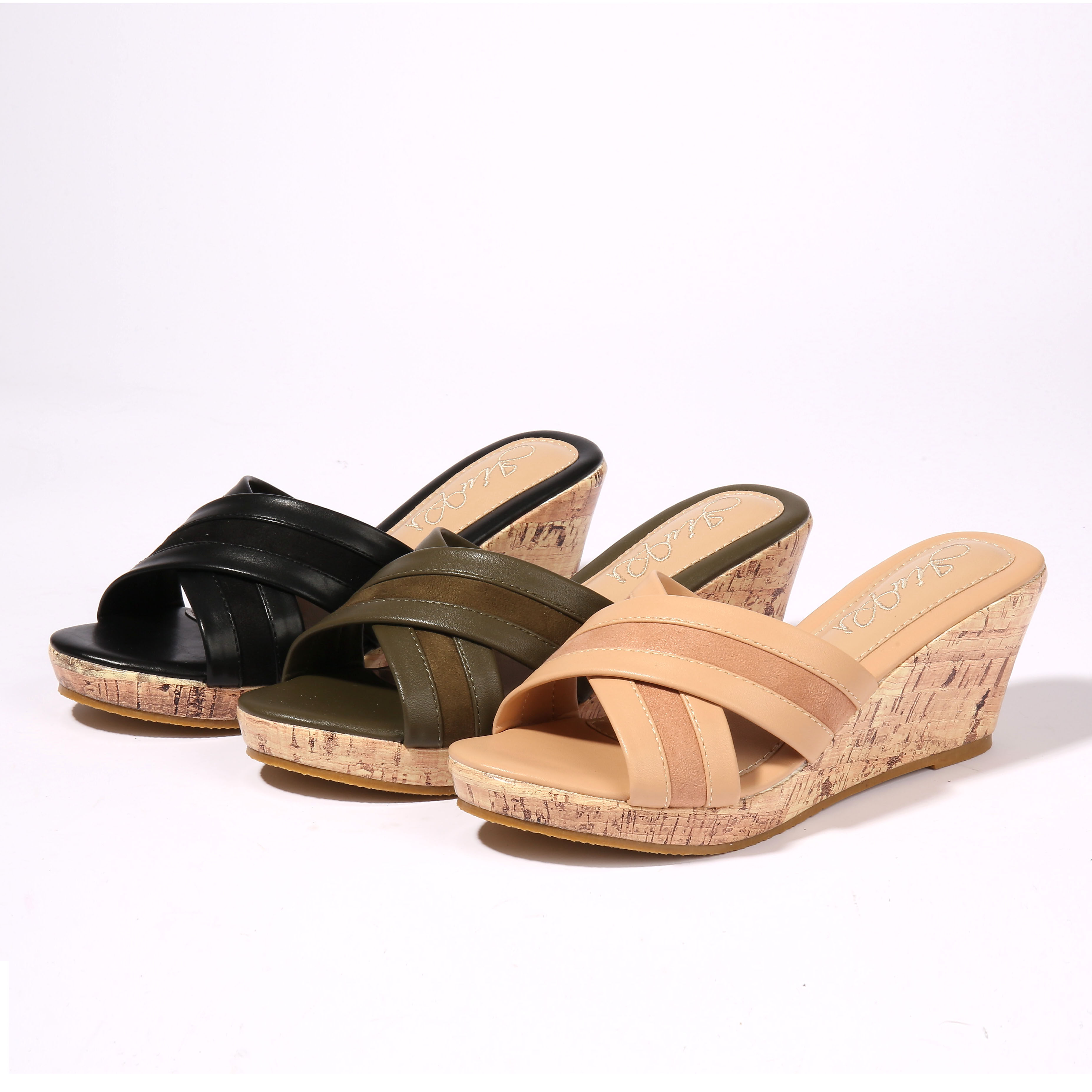 夏季新款松糕底中跟拖鞋女坡跟厚底凉拖鞋交叉拼接女凉鞋露趾鱼嘴,女鞋,一字拖,淘宝优惠券,粉丝福利购,淘宝优惠卷