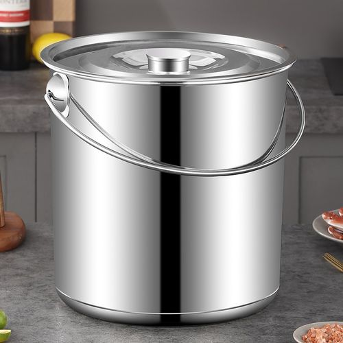 加厚不锈钢提桶手提式水桶带盖烧水桶卤桶炖锅大容量加厚家用汤锅
