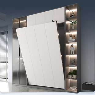 电动隐形牀墨菲壁牀多功能可摺叠下翻转牀省空间的竖翻翻板牀