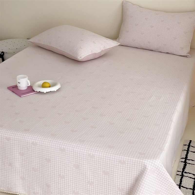 A类韩式花边超柔全棉软凉席三件套纱布床单纯棉夏凉垫可水洗席子,床上用品,凉席/草席/麻席,淘宝优惠券,粉丝福利购,淘宝优惠卷