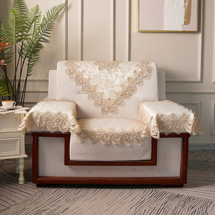 会议室沙发巾商务区接待贵宾单人沙发巾三件套会客蕾丝沙发靠背巾