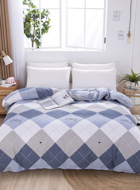 全棉斜纹印花单人双人220u*240被套被罩学生床单儿童枕套 艳丽多