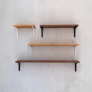 黑胡桃实木一字隔板电视墙壁搁板书架装饰置物架书桌X面板木板定