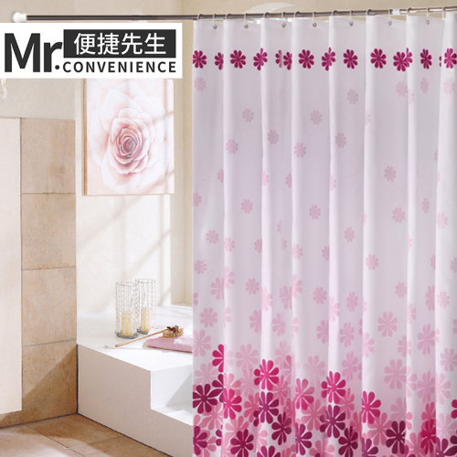免打浴帘涤纶布浴帘防水加厚帘布浴室帘