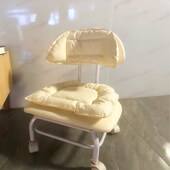 新款 奶油风滑轮矮凳宿舍万向轮小软包靠背椅