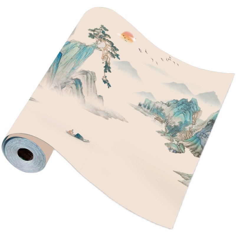 水墨山水墙面画客厅卧室壁画沙发电视背景墙自粘墙纸装饰画纸,家居饰品,软装墙贴,淘宝优惠券,粉丝福利购,淘宝优惠卷
