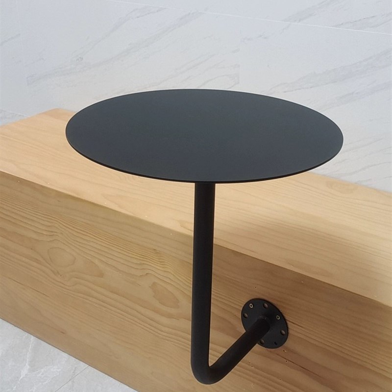 现代奶茶店咖啡厅靠墙壁装不锈钢小圆桌喜茶壁挂桌子餐饮商用