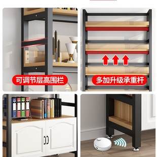 书架落地家用简易儿童铁艺收纳储物柜子靠墙实用型多层货架置物架