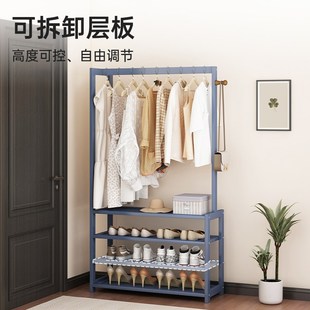 架鞋 挂衣架落地卧室家用进门玄关多功能鞋 柜衣帽架收纳一体置物架