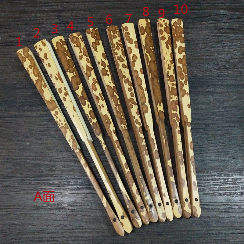 特价5-9.5寸天然斑竹湘妃梅妃玉竹扇骨苏工文玩扇子宣纸折扇