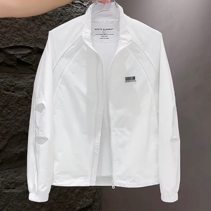 冲锋衣外套春秋款2024新款立领防晒服休闲夹克潮流百搭男装春上衣