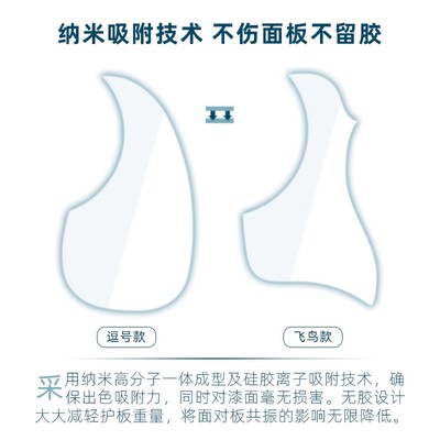 BERLIOZ柏辽兹吉他护板36-41寸无胶吸附透明左手指弹扫弦打板贴