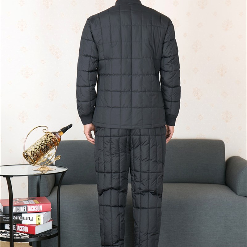 中老年棉衣棉裤套装男羽绒棉内胆老人内穿加厚保暖爸爸棉袄老爷爷