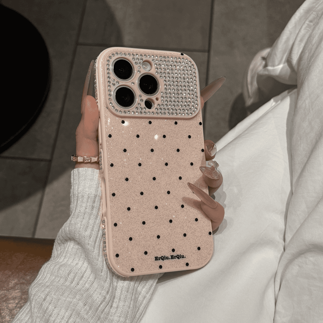 ins风镶钻波点适用新款iPhone17ProMax手机壳苹果1