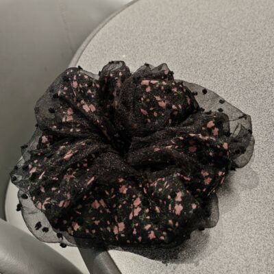 「浪漫气质温柔」复古双层网纱碎花大肠发圈大号低马尾盘发发圈女