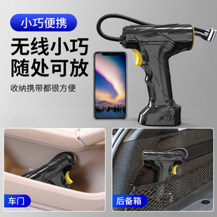 自行车轮胎打气泵12V80W 汽车用线充气泵手持车载充气泵智能数显式