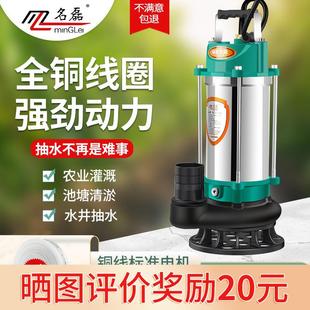 名磊不锈钢家用潜水泵220v高扬程耐腐蚀单相污水小型吸水抽水机